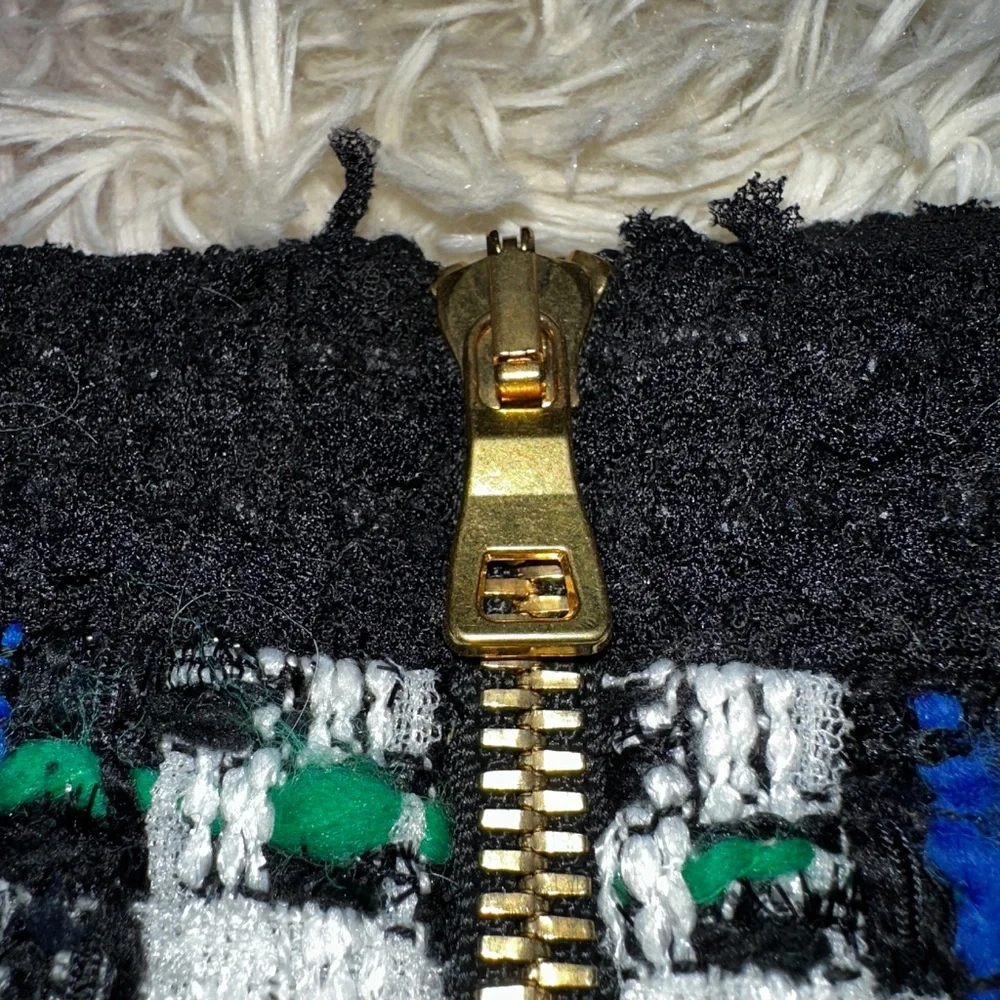 New Balmain Button Embellished Houndstooth Tweed Mini Skirt Size 40 - Picture 12 of 13